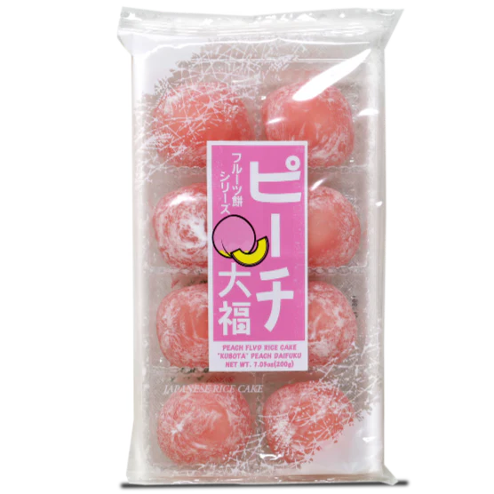 Japanese Fruit Mochi Peach "Kubota" Daifuku Sweet Rice Cake 7.05 Oz (200 g)