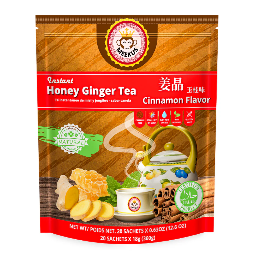 MEEKUS Instant Honey Ginger Tea Cinnamon Flavor, 12.6 oz (360 g)