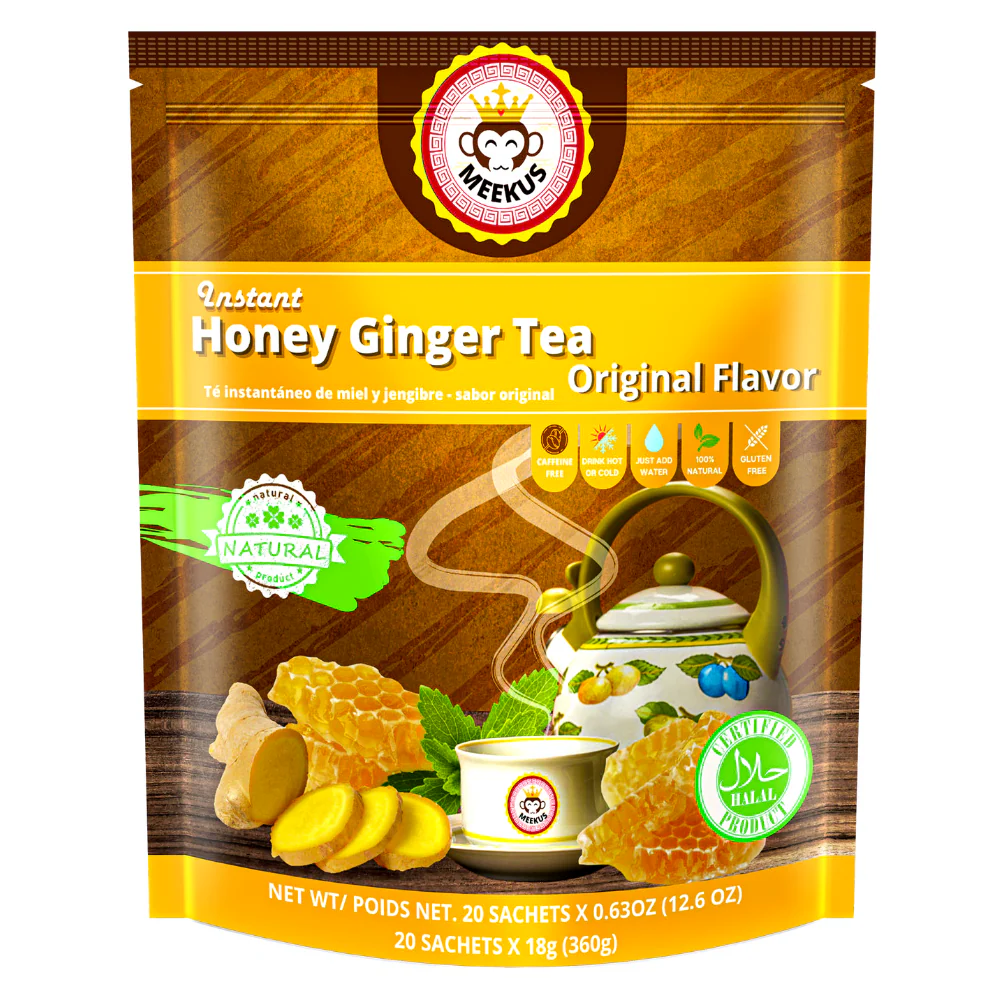 MEEKUS Instant Honey Ginger Tea Original Flavor, 12 oz (360 g)