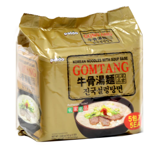 Paldo Gomtang Korean Noodles with Soup Base 17.99 Oz (510 g) 5-PACK