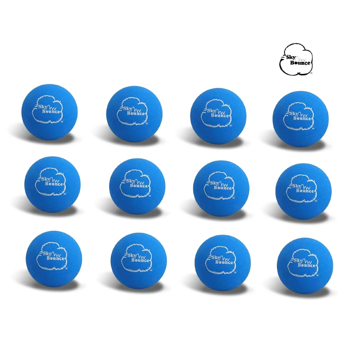 New SKY Bounce Rubber HAND BALL Racquetball Stickball Catch Fetch COLOR Blue (12 Count) - Image 2