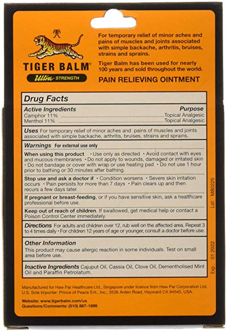 Tiger Balm Sports Rub Pain Relieving Ointment Ultra Strength 1.70 Oz (50 g) - Image 4